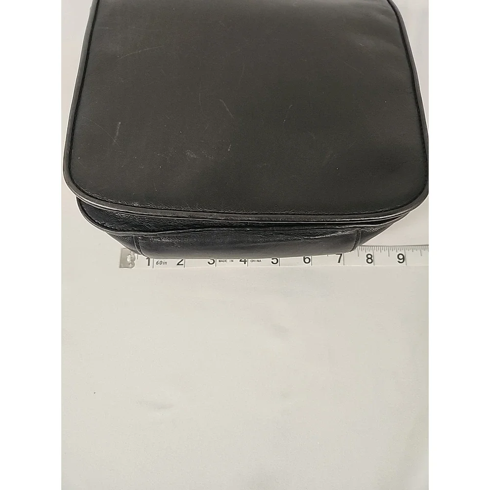 Fossil Black Leather Crossbody Bag Messenger Multi Pocket Purse Travel Organizer